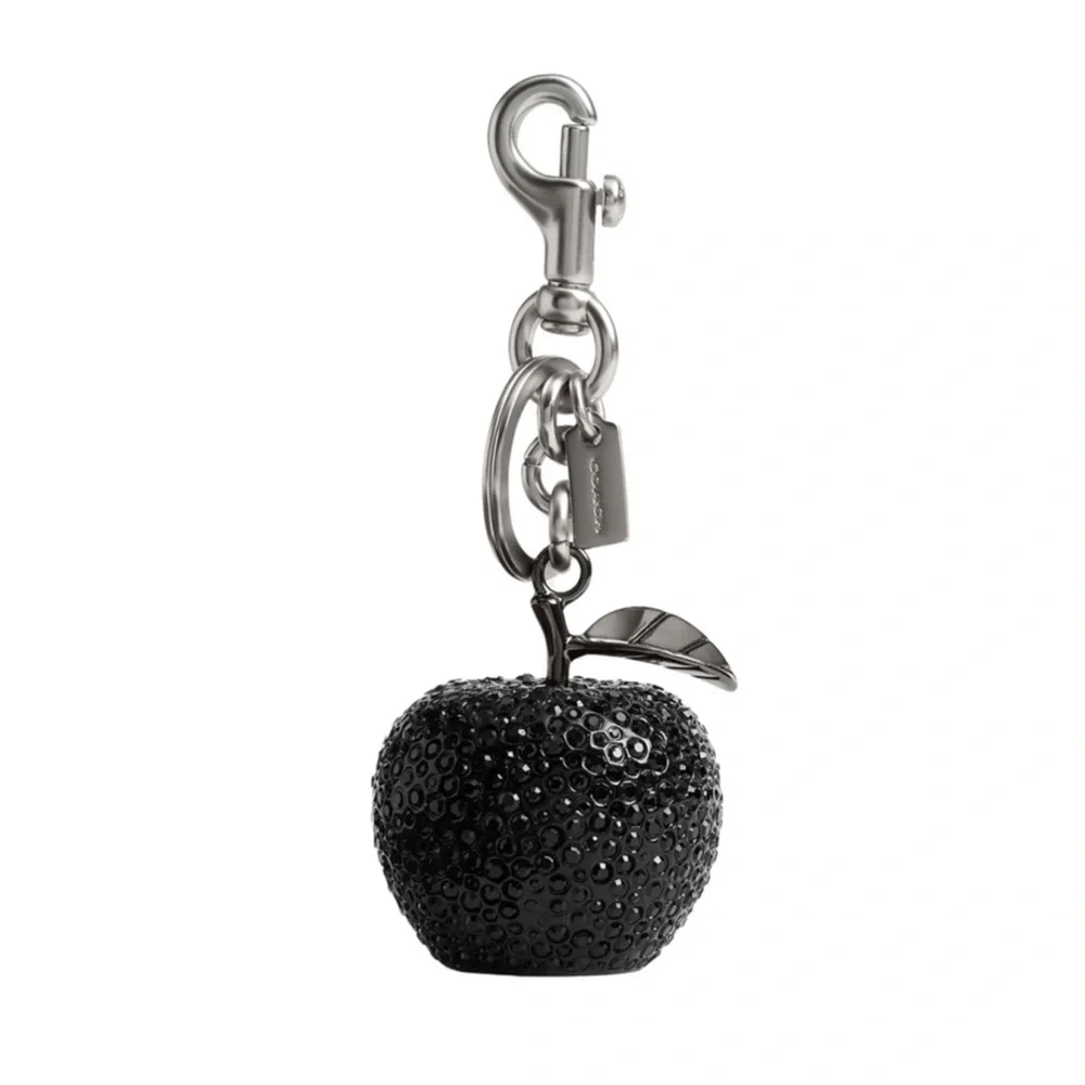 NWT Coach Crystal Apple Bag Charm - Black